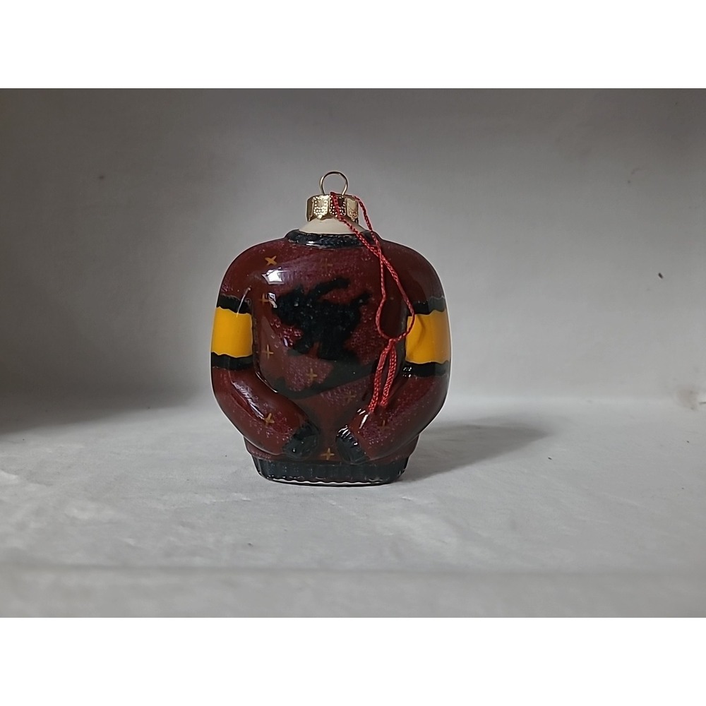 Figi Graphics Inside Art Skier Sweater Glass Christmas Ornament 2001‎ Boxed